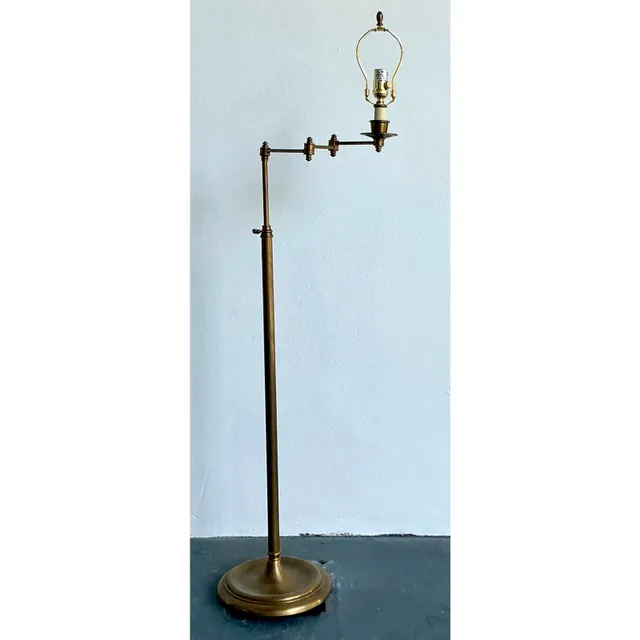 Vintage Regency Brass Articulated Floor Lamp — additional photo 1