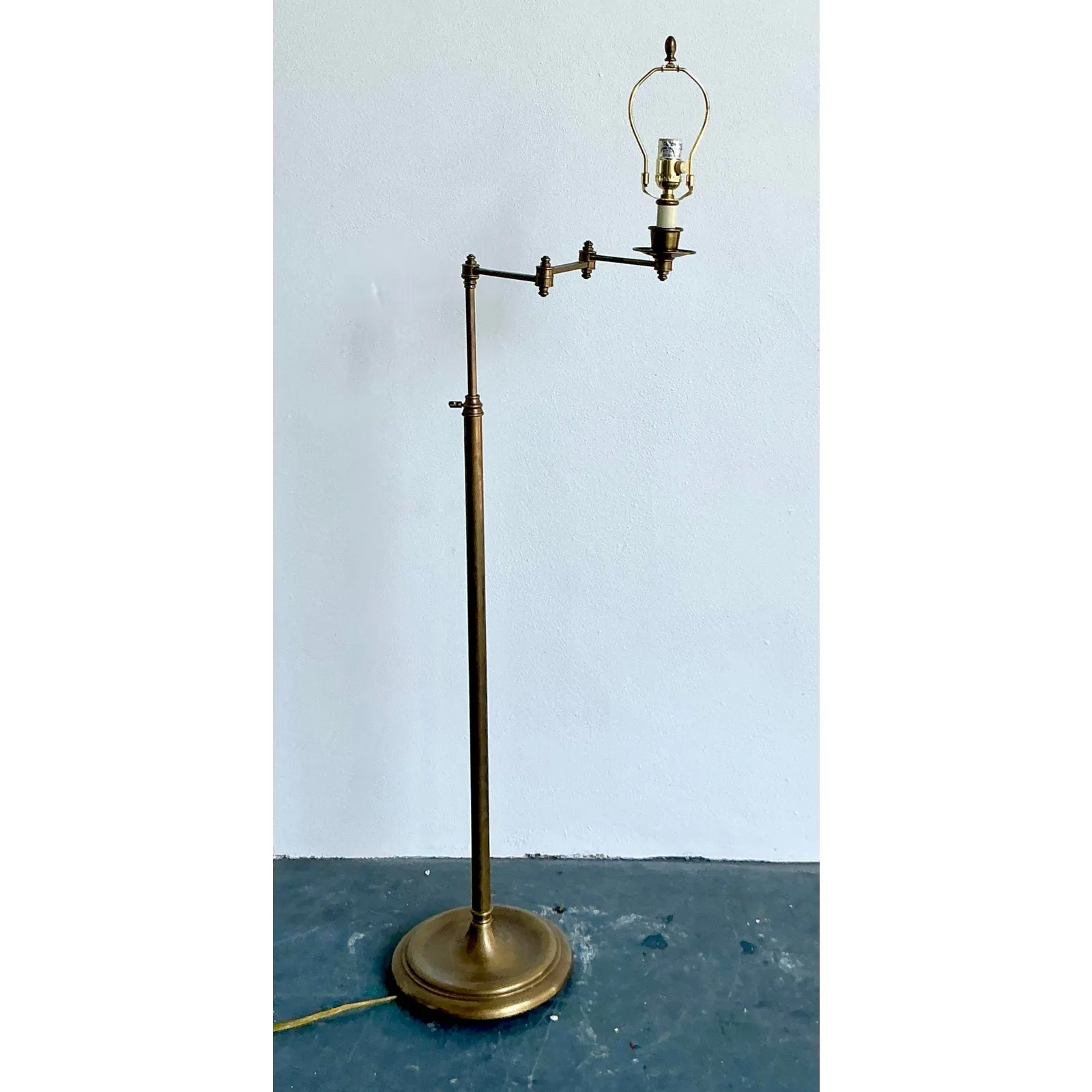 Vintage Regency Brass Articulated Floor Lamp — additional photo 6