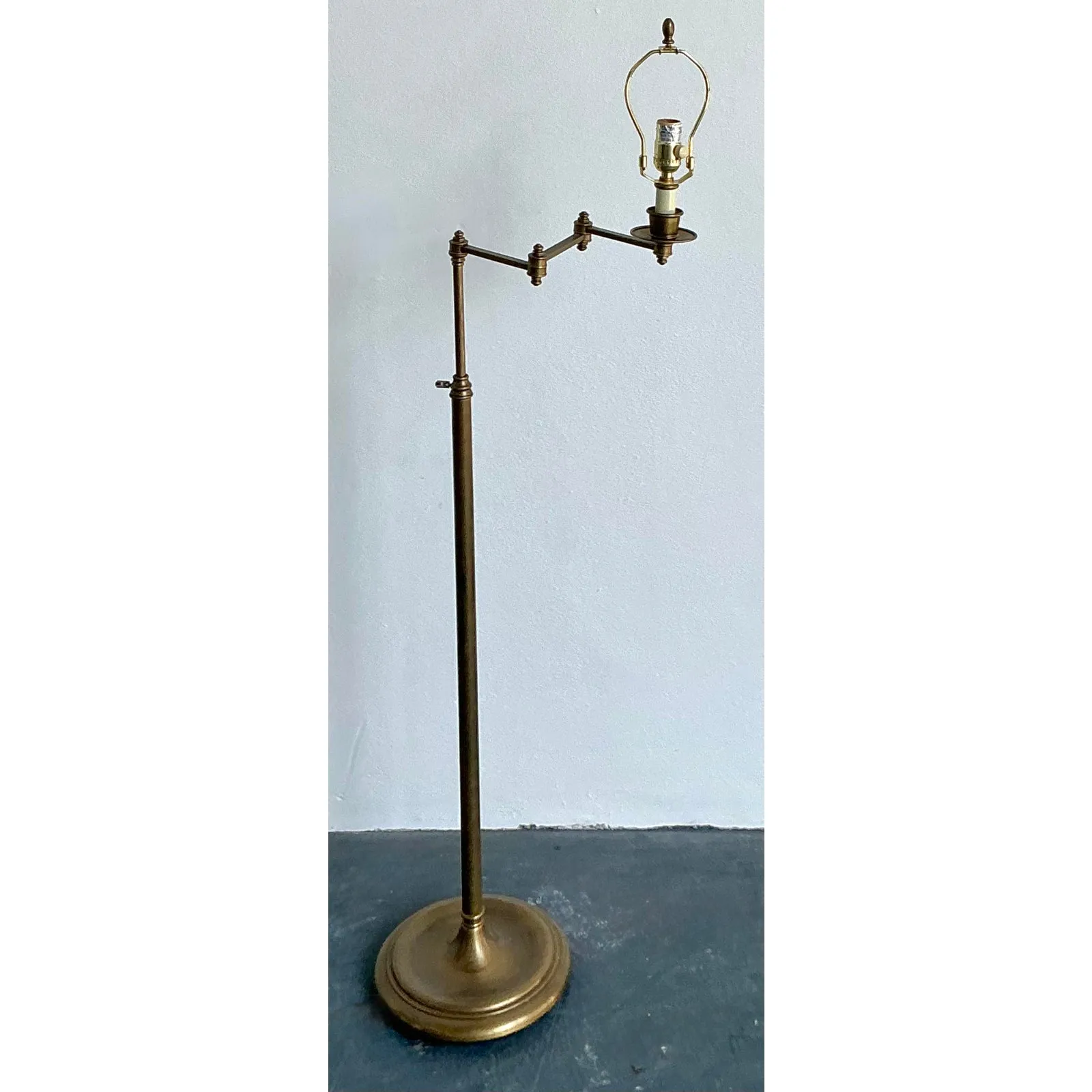 Vintage Regency Brass Articulated Floor Lamp — additional photo 8