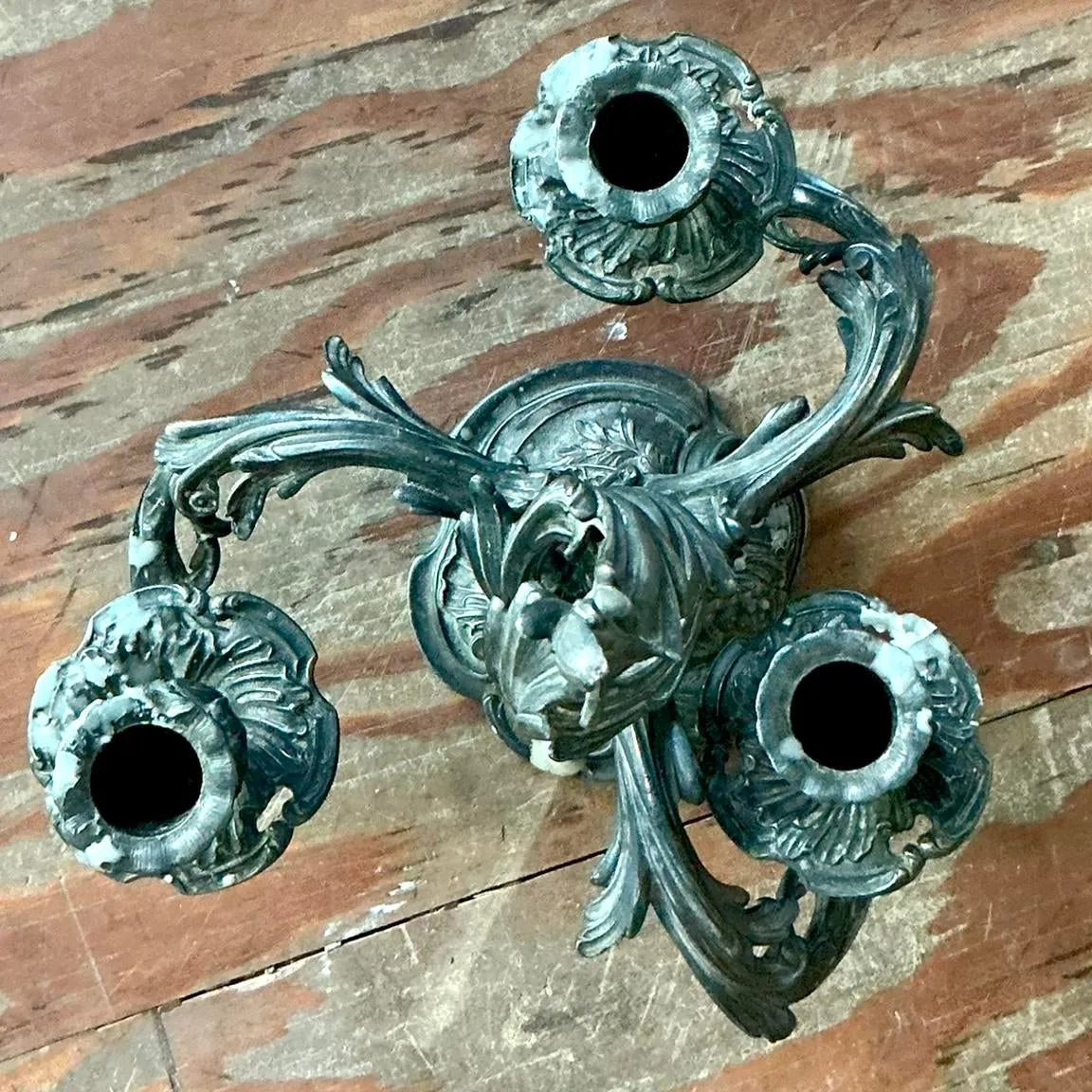 Vintage Art Nouveau Three Arm Candelabras - A Pair — additional photo 5