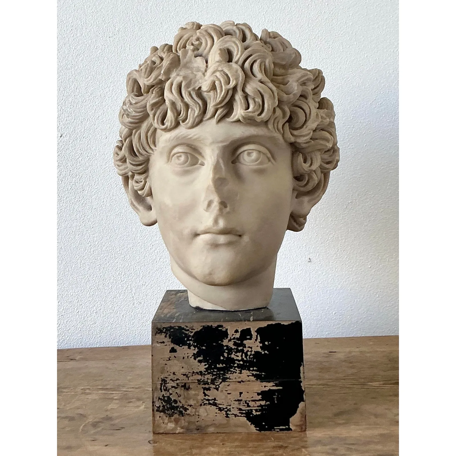 Vintage Boho Cast Marble Bust of Marcus Aurelius — additional photo 1