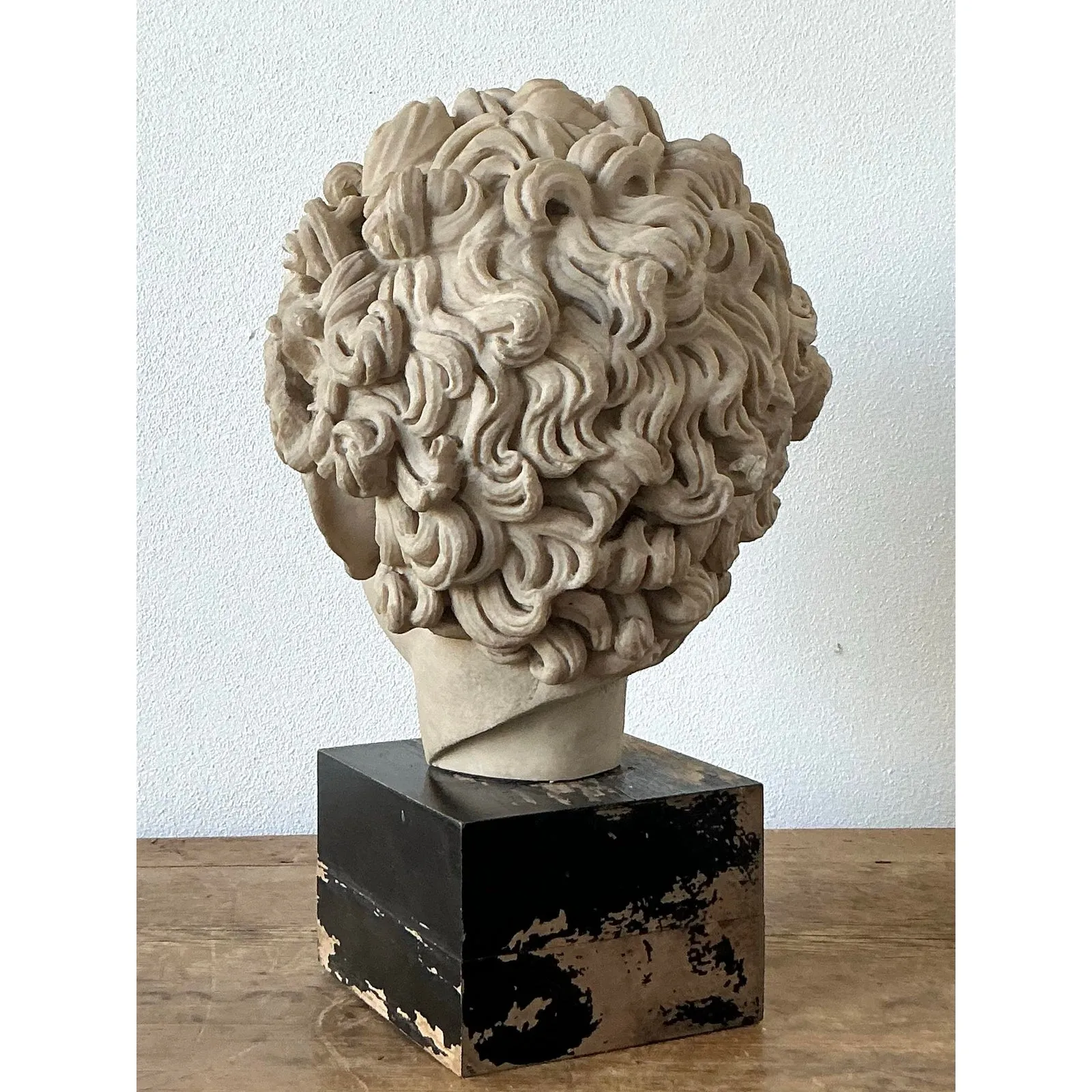 Vintage Boho Cast Marble Bust of Marcus Aurelius — additional photo 4