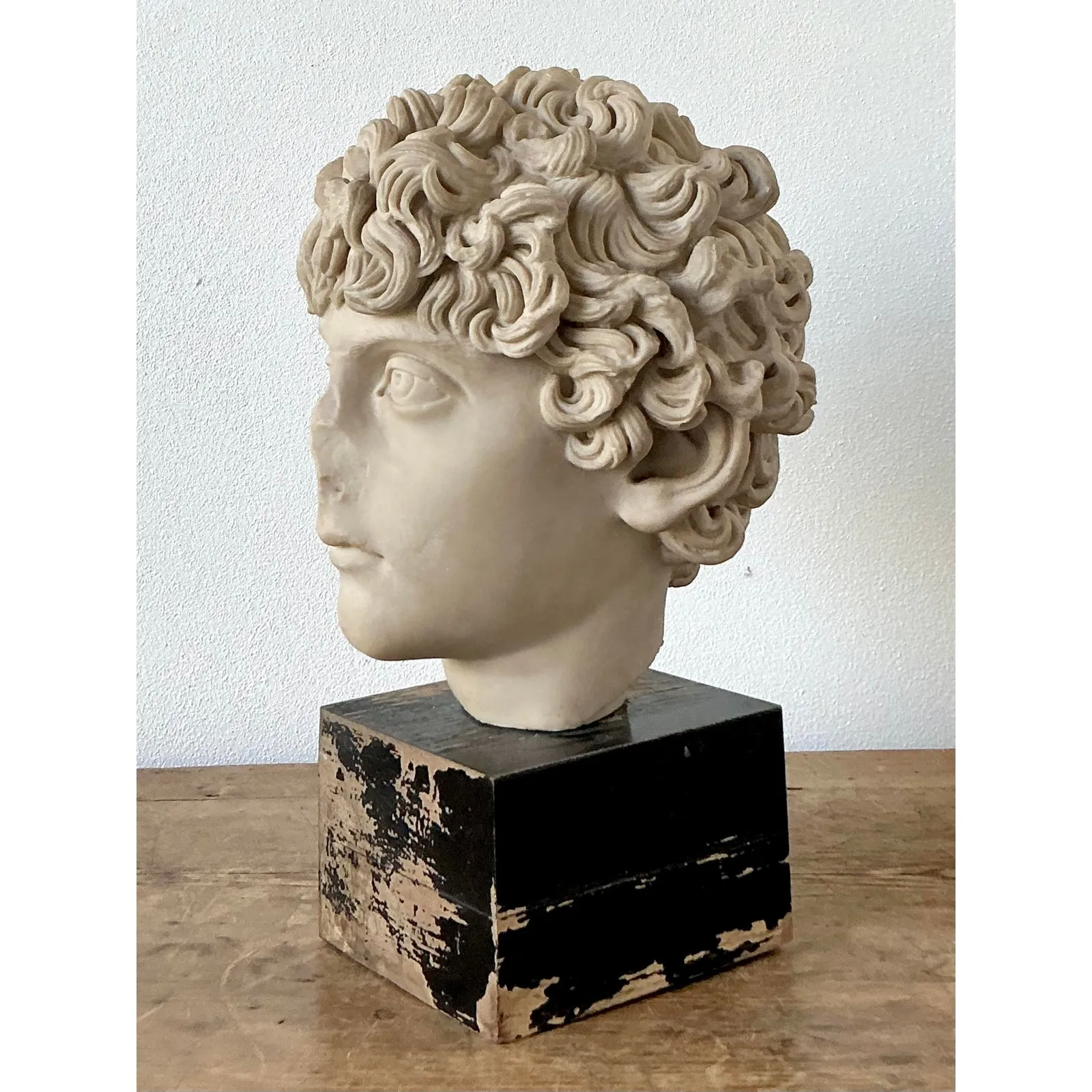 Vintage Boho Cast Marble Bust of Marcus Aurelius — additional photo 2