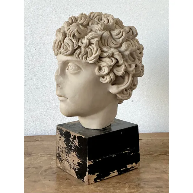Vintage Boho Cast Marble Bust of Marcus Aurelius — additional photo 2