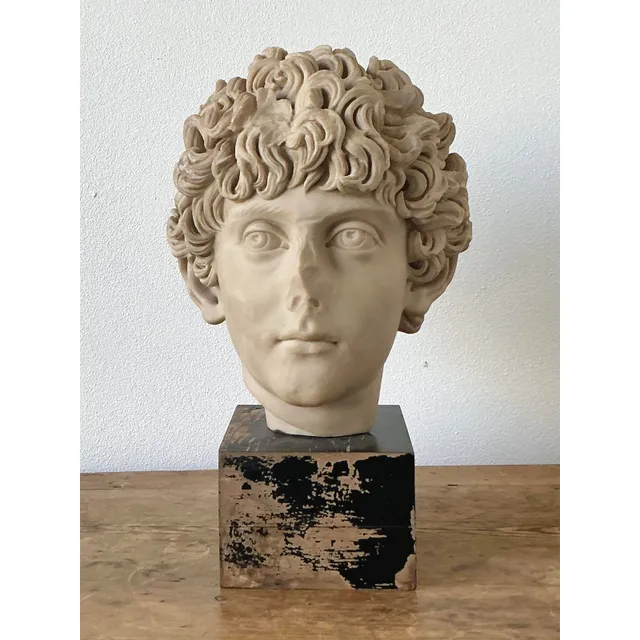 Vintage Boho Cast Marble Bust of Marcus Aurelius — additional photo 8