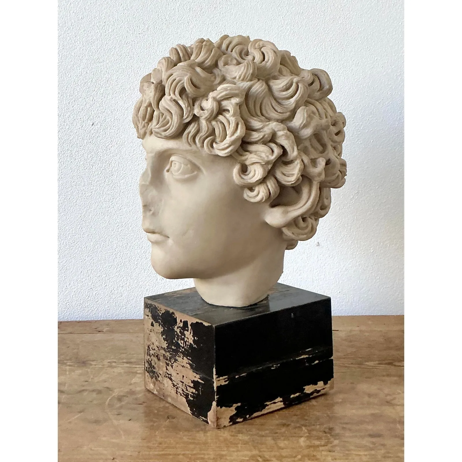 Vintage Boho Cast Marble Bust of Marcus Aurelius — additional photo 3