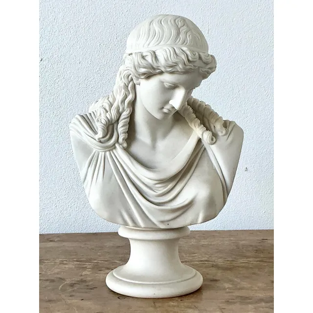 Vintage Boho Ceramic Bust of Goddess of Peace — additional photo 2