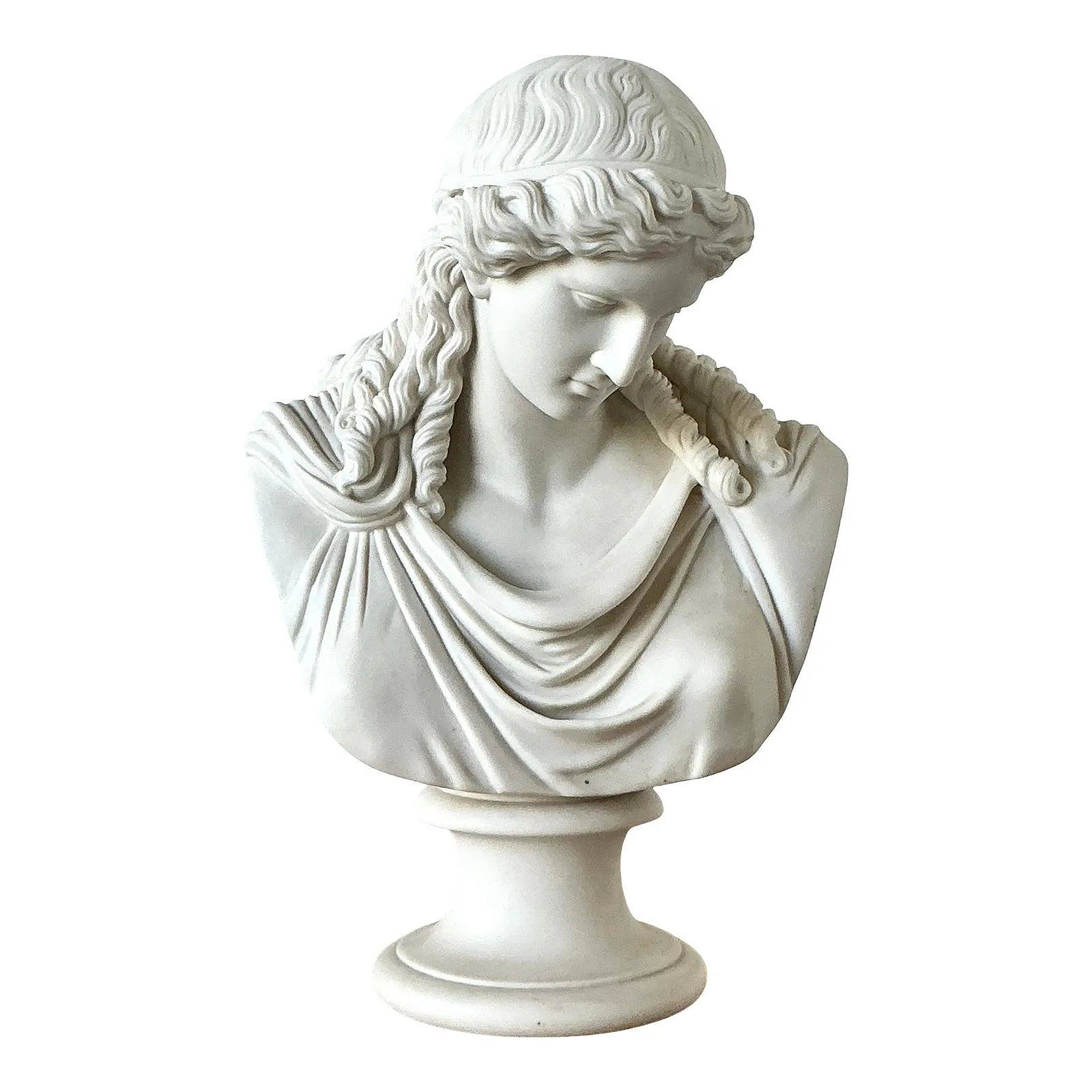 Vintage Boho Ceramic Bust of Goddess of Peace — additional photo 1