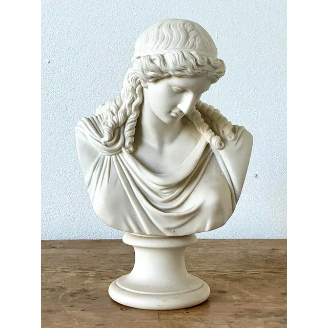 Vintage Boho Ceramic Bust of Goddess of Peace — additional photo 3