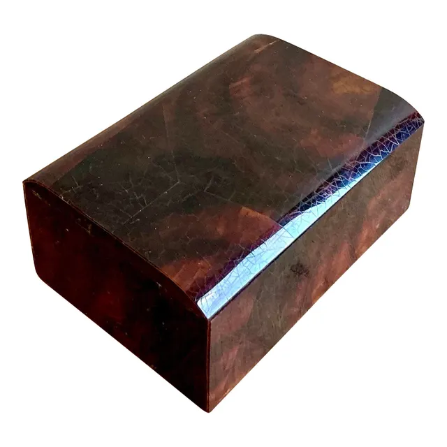 Vintage Boho Lacquered Coconut Shell Box — additional photo 1
