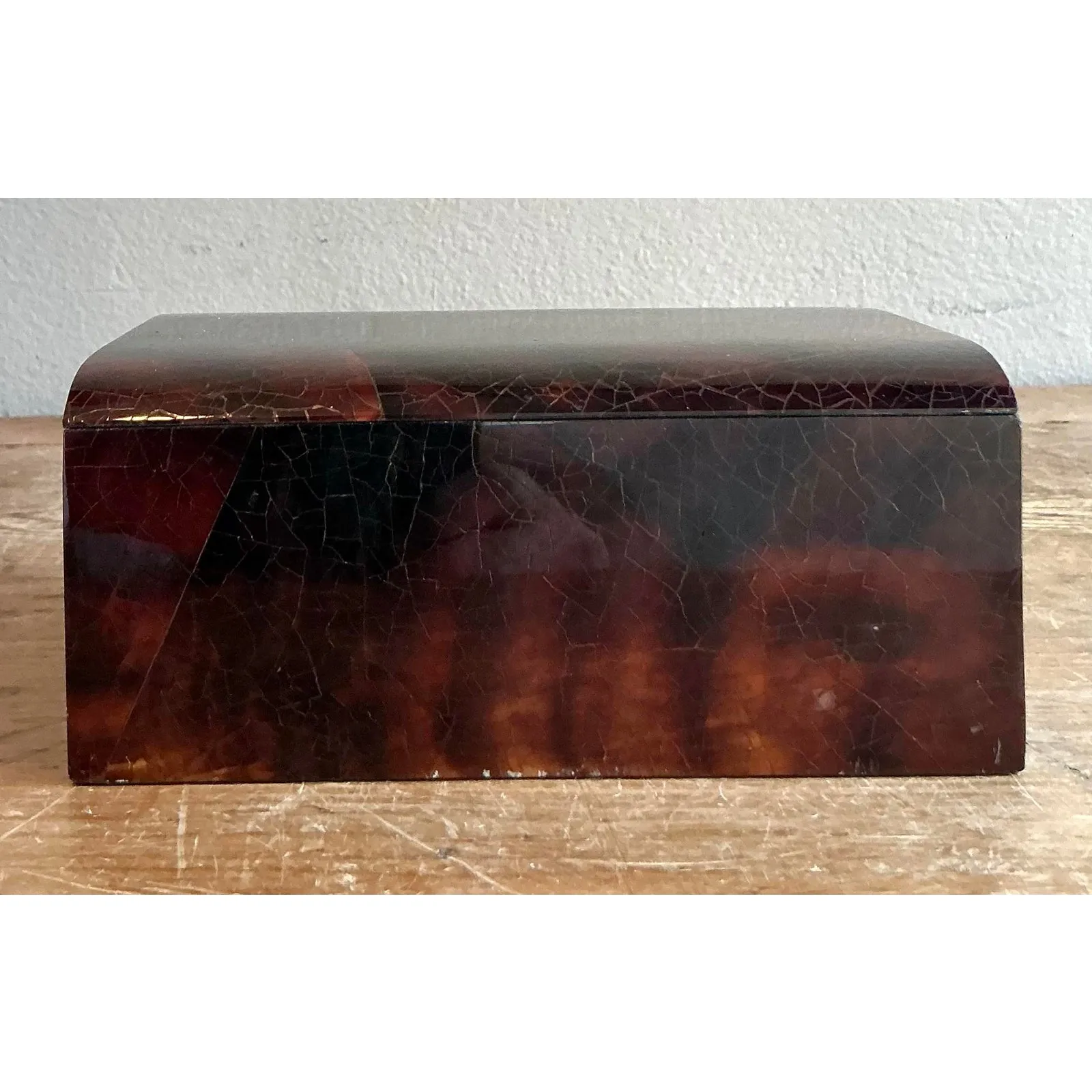 Vintage Boho Lacquered Coconut Shell Box — additional photo 5