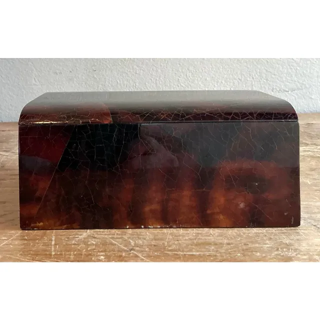 Vintage Boho Lacquered Coconut Shell Box — additional photo 5