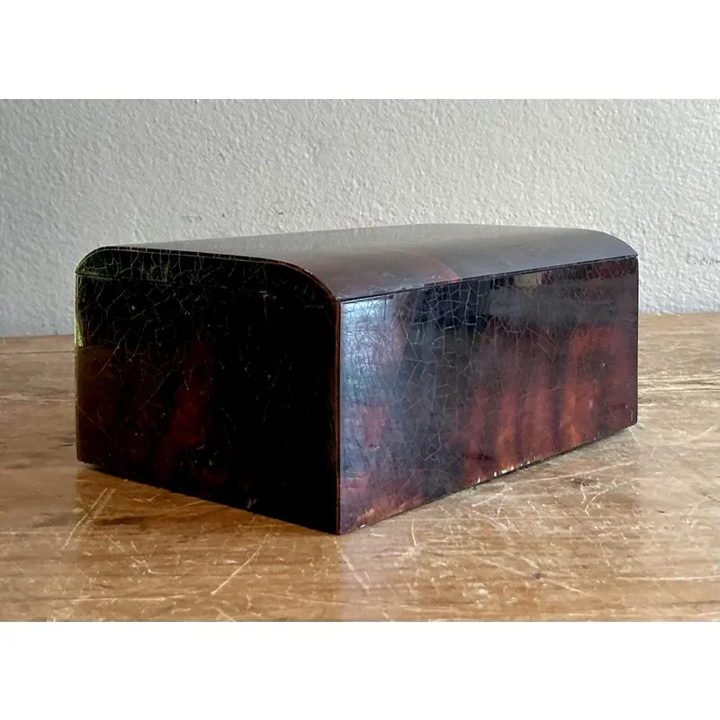 Vintage Boho Lacquered Coconut Shell Box — additional photo 2
