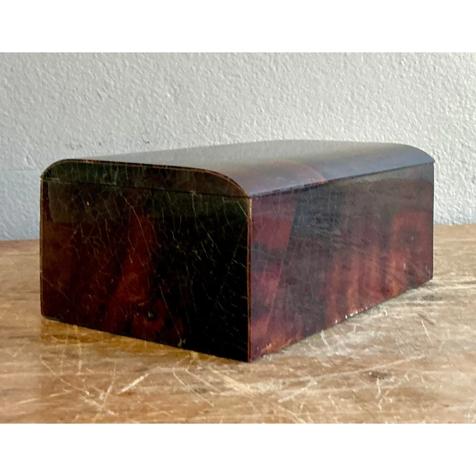 Vintage Boho Lacquered Coconut Shell Box — additional photo 7