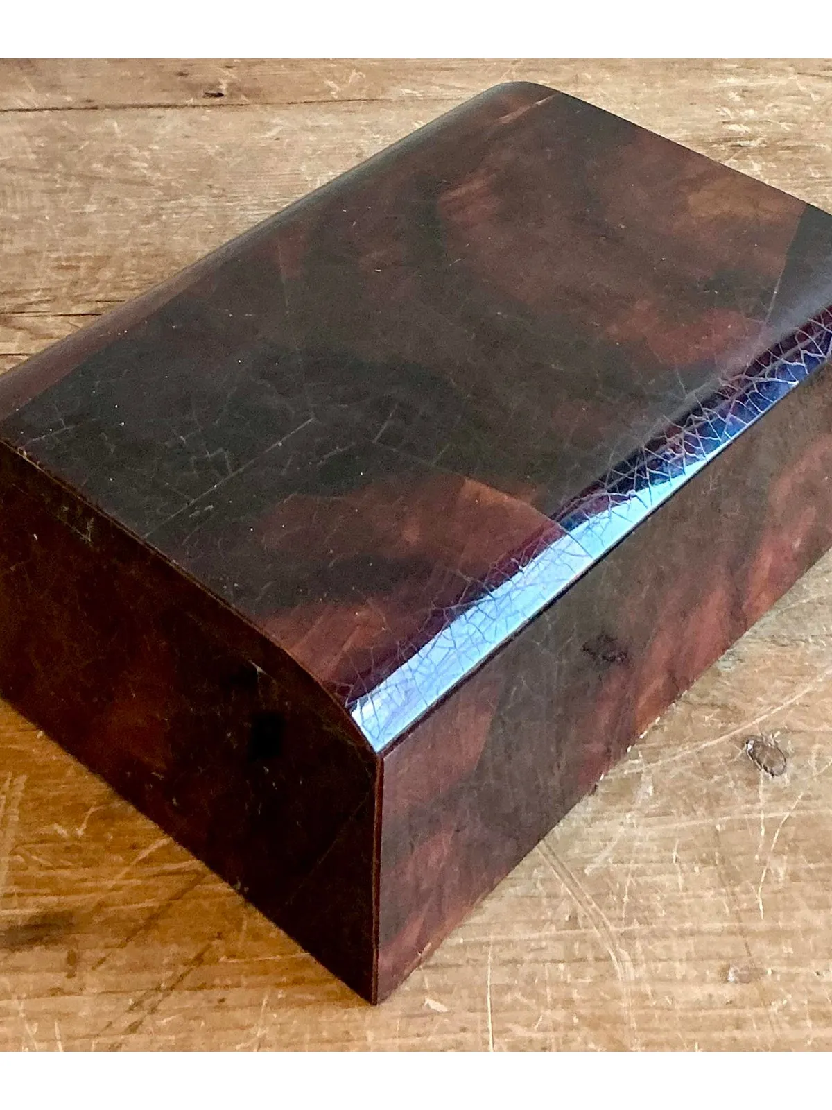 Vintage Boho Lacquered Coconut Shell Box — additional photo 1