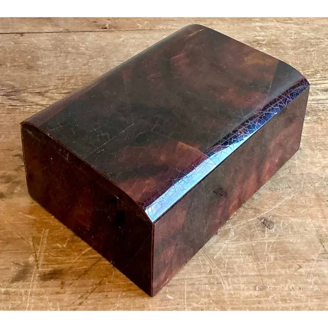 Vintage Boho Lacquered Coconut Shell Box — additional photo 2