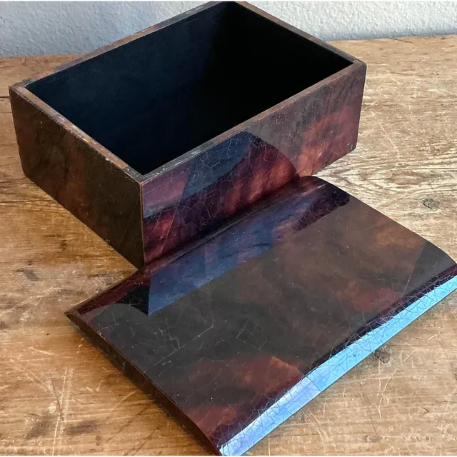Vintage Boho Lacquered Coconut Shell Box — additional photo 8
