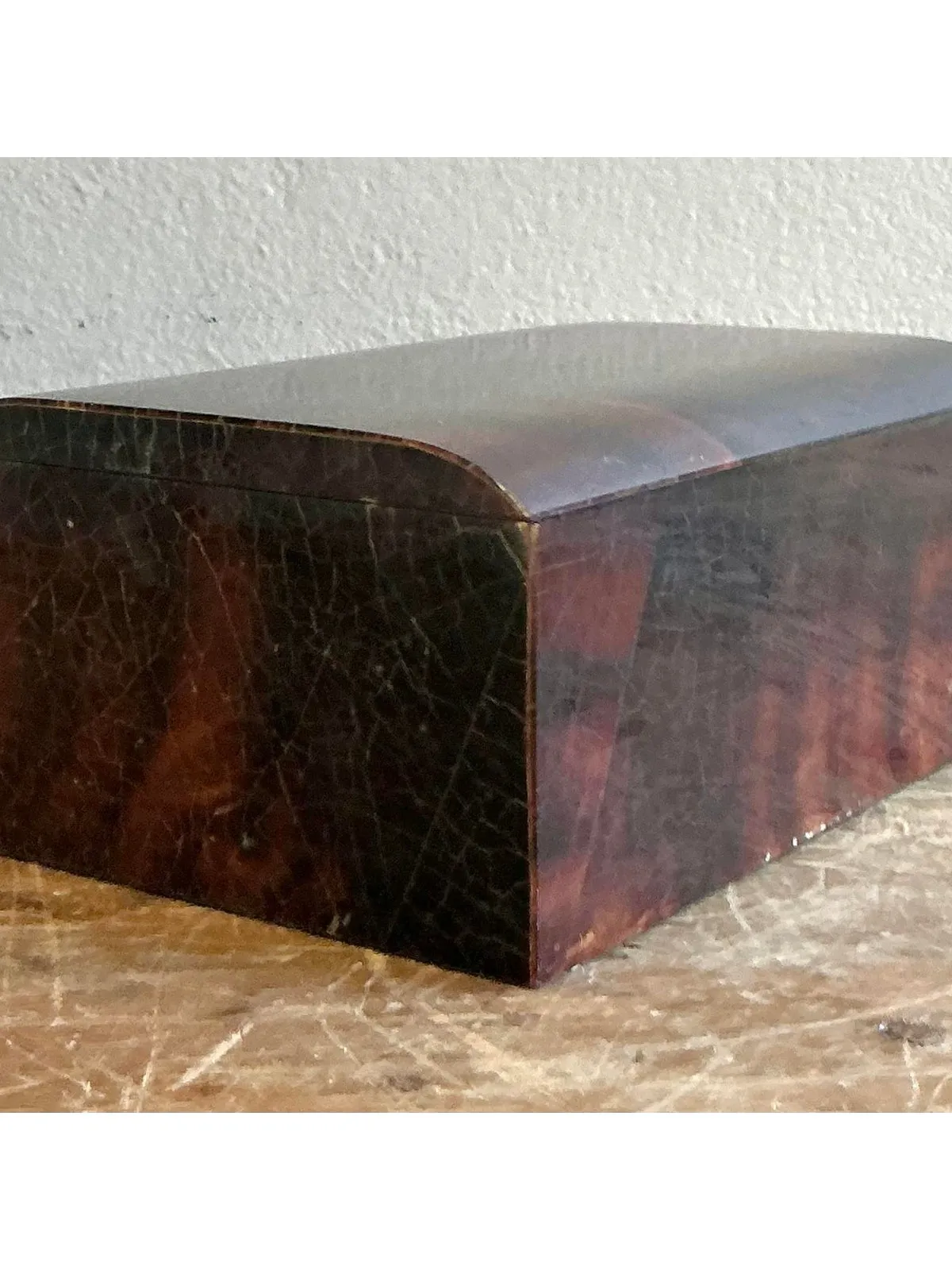 Vintage Boho Lacquered Coconut Shell Box — additional photo 3