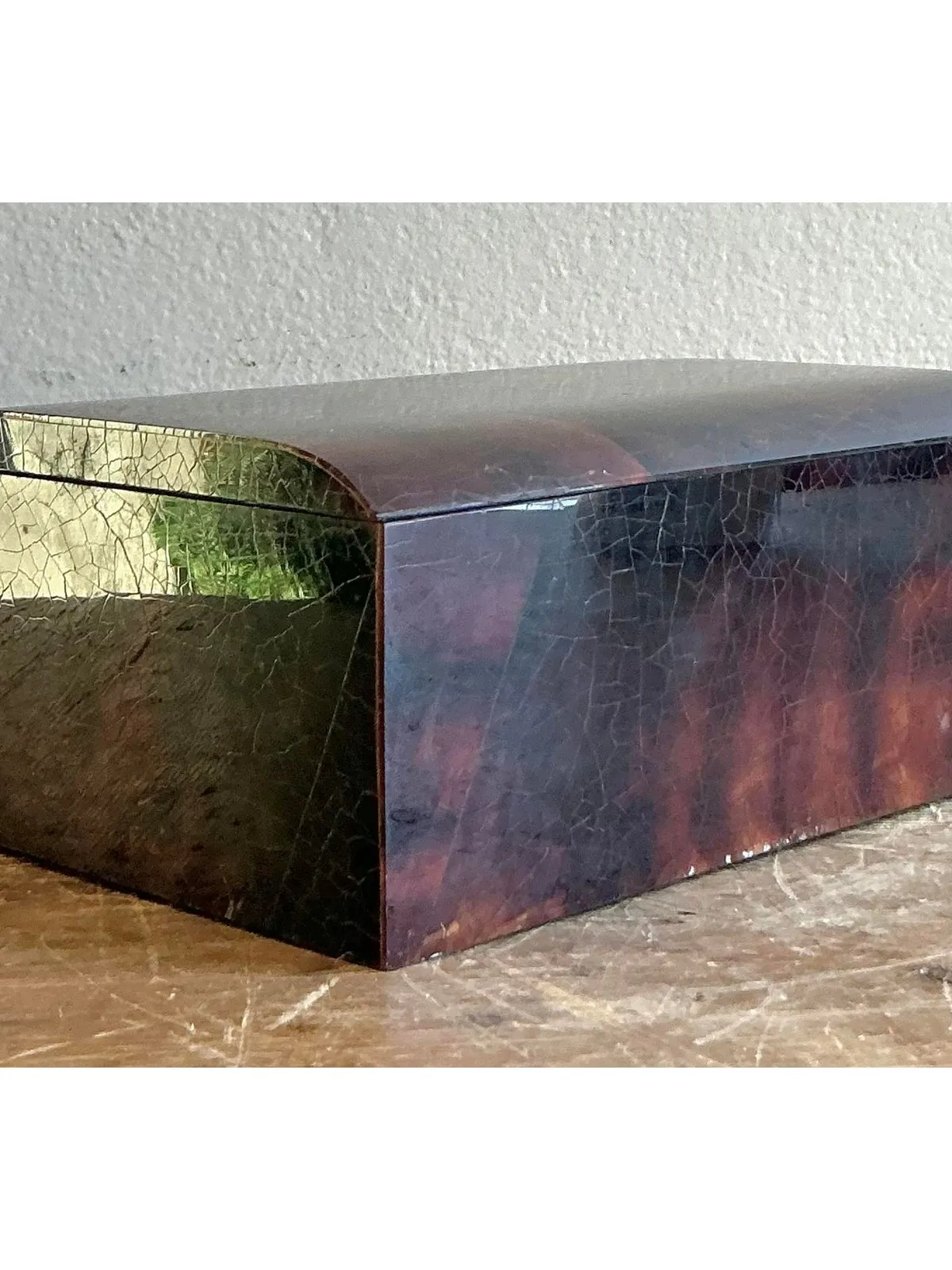 Vintage Boho Lacquered Coconut Shell Box — additional photo 8