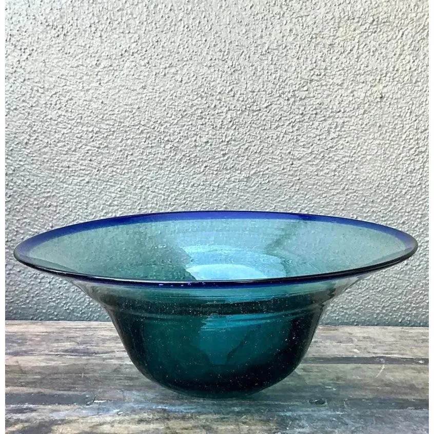 Vintage Boho Blown Glass Bowl — additional photo 4