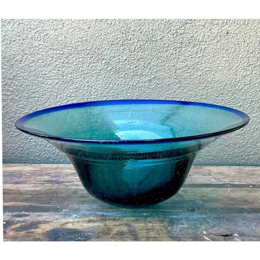 Vintage Boho Blown Glass Bowl — additional photo 6