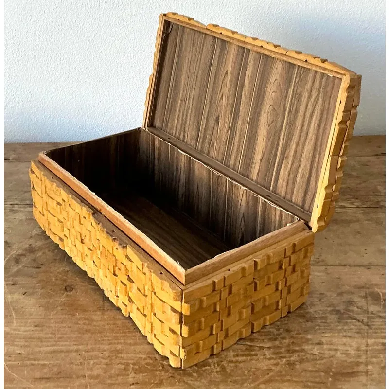 Vintage Boho Shell Encrusted Wood Box — additional photo 7