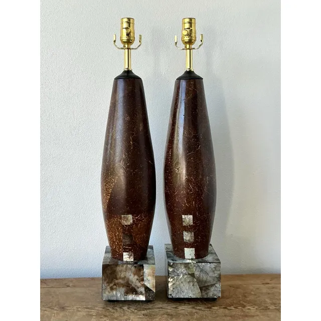 Vintage Boho Coconut Shell Lamps - A Pair — additional photo 4