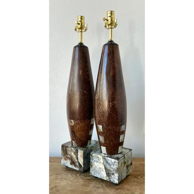 Vintage Boho Coconut Shell Lamps - A Pair — additional photo 7