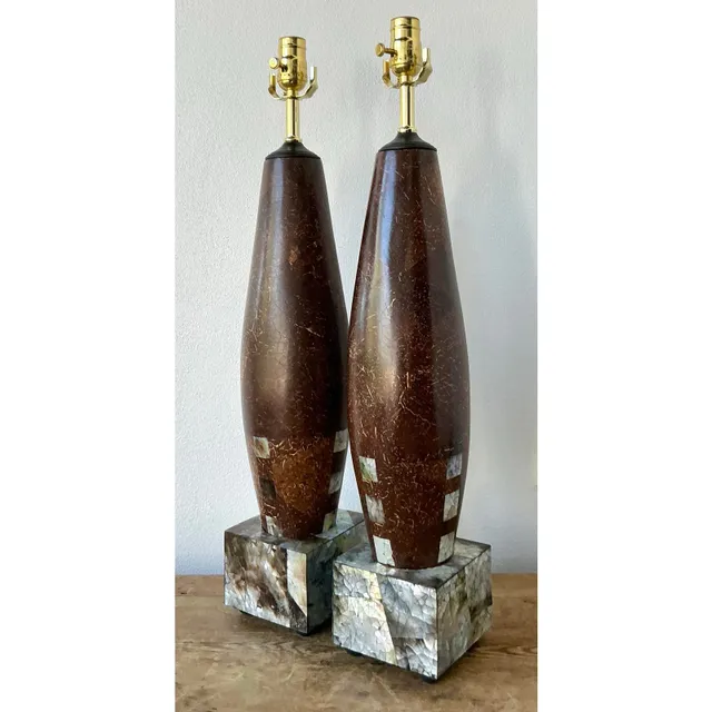 Vintage Boho Coconut Shell Lamps - A Pair — additional photo 8