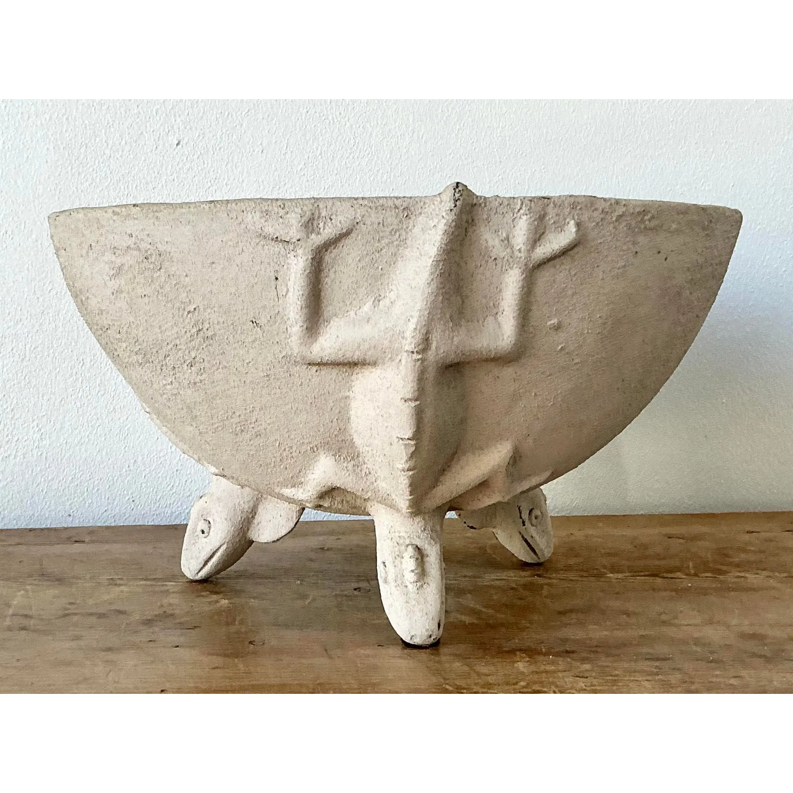 Vintage Boho Cast Lizard Ceramic Bowl — additional photo 1