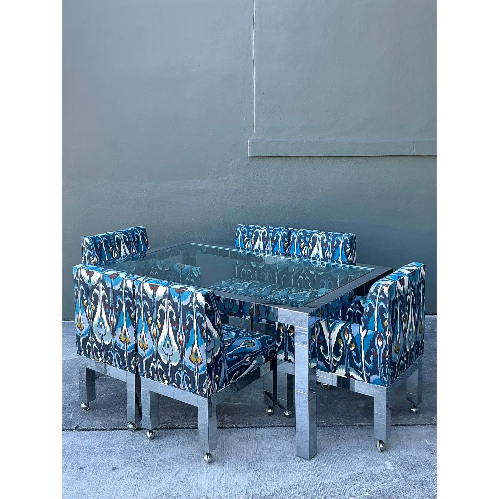 Vintage Boho Paul Evans Cityscape Chrome Dining Chairs - Set of 6 — additional photo 8