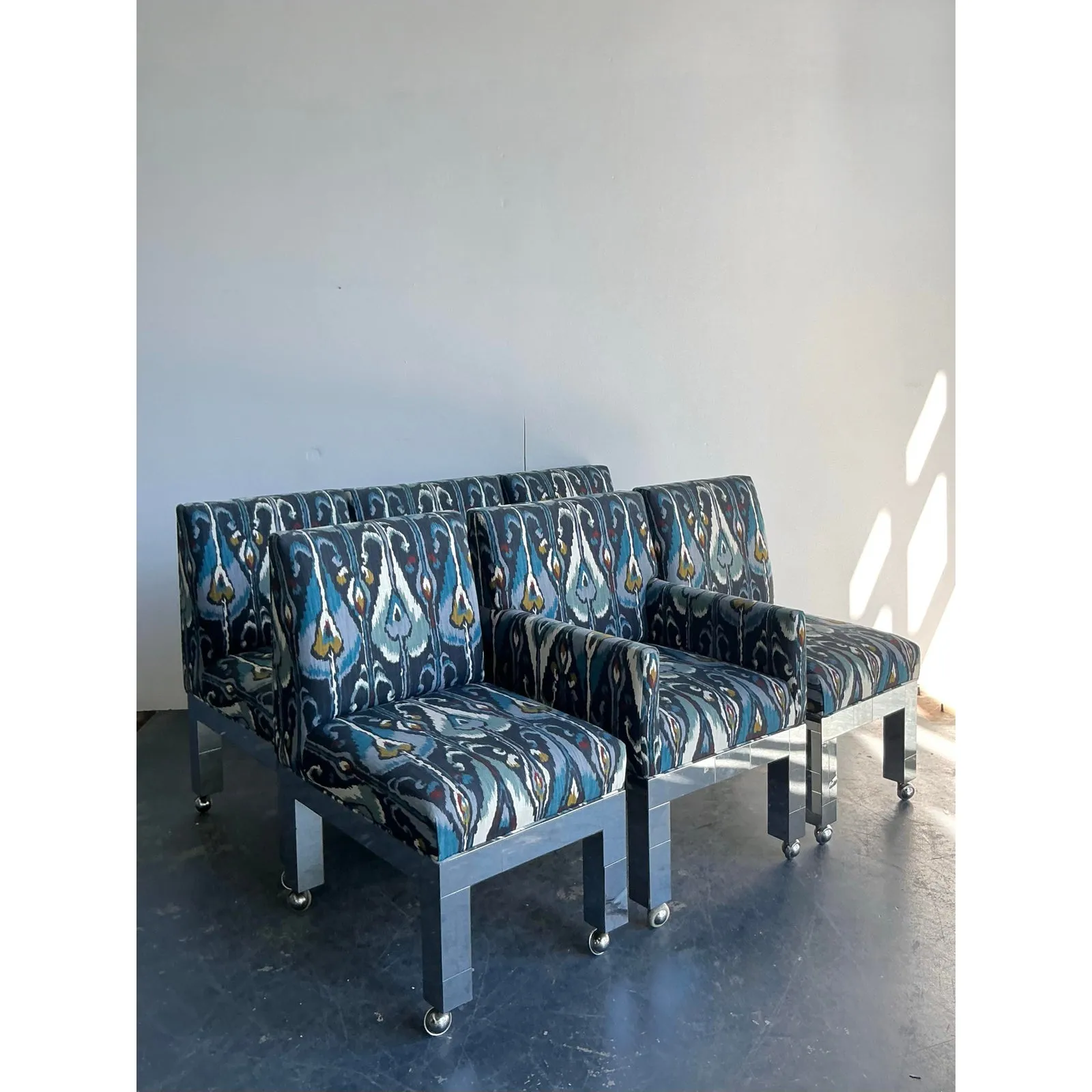 Vintage Boho Paul Evans Cityscape Chrome Dining Chairs - Set of 6 — additional photo 6