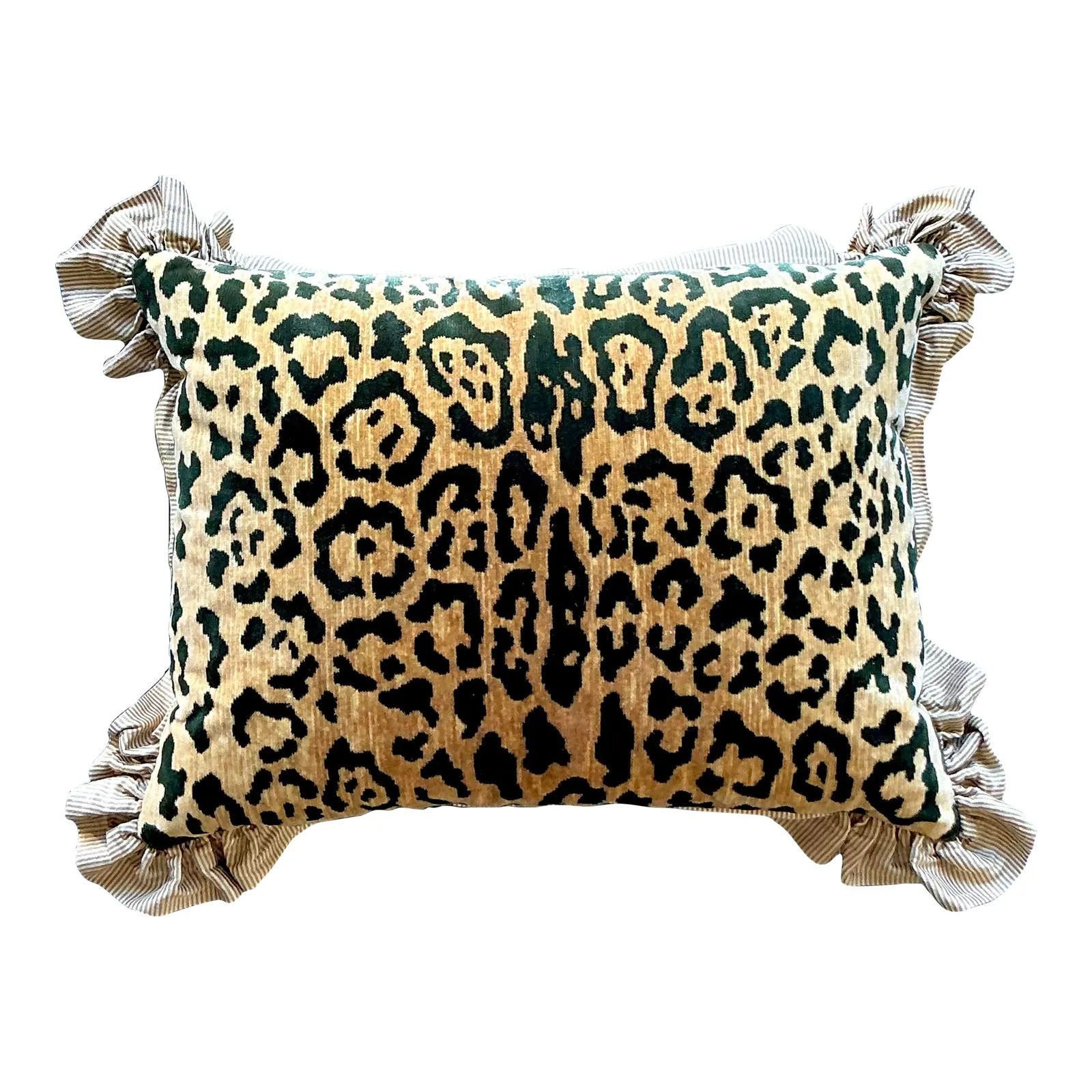 Vintage Regency Scalamandre Leopard Velvet Throw Pillow — additional photo 6