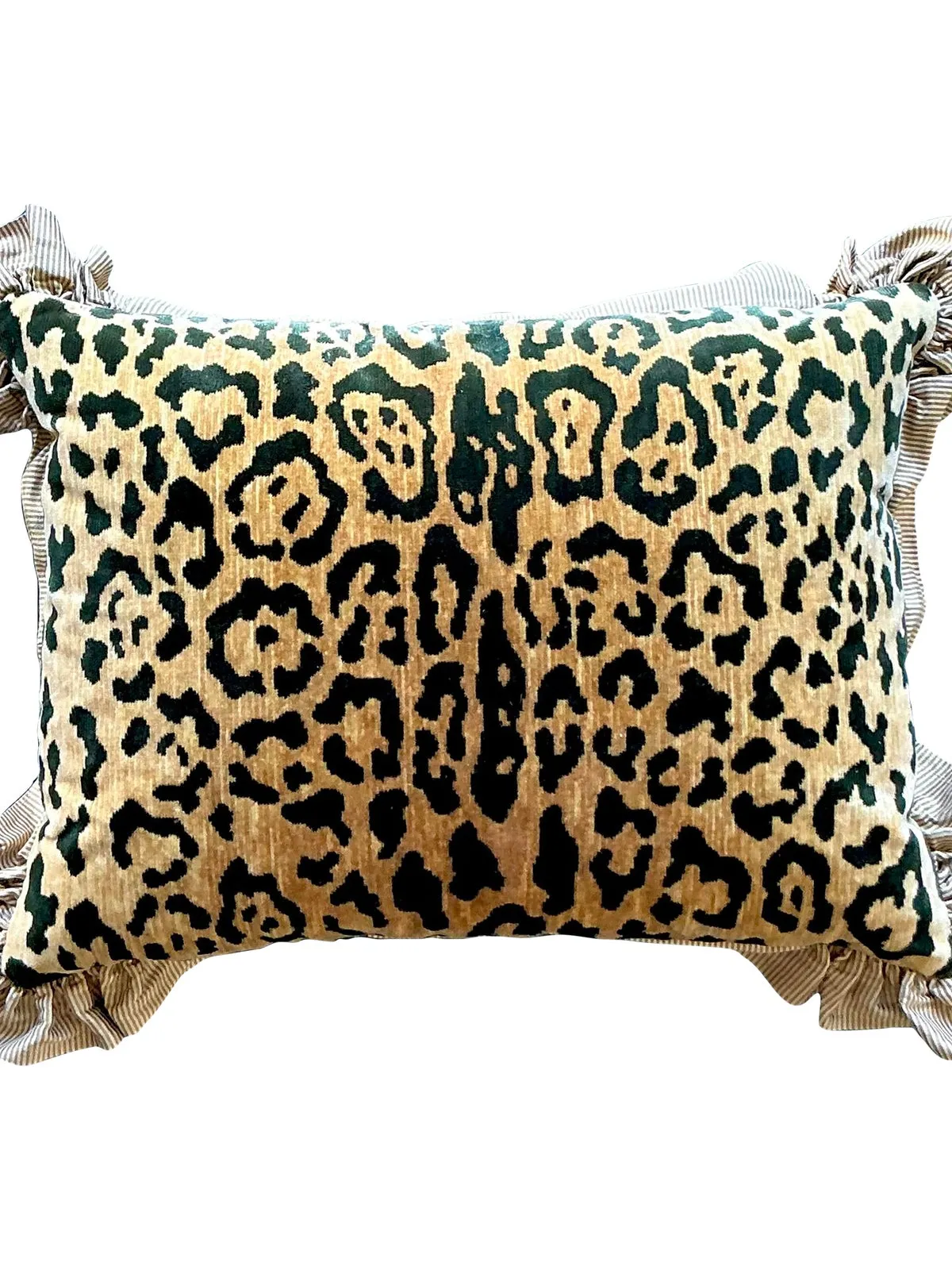 Vintage Regency Scalamandre Leopard Velvet Throw Pillow — additional photo 5