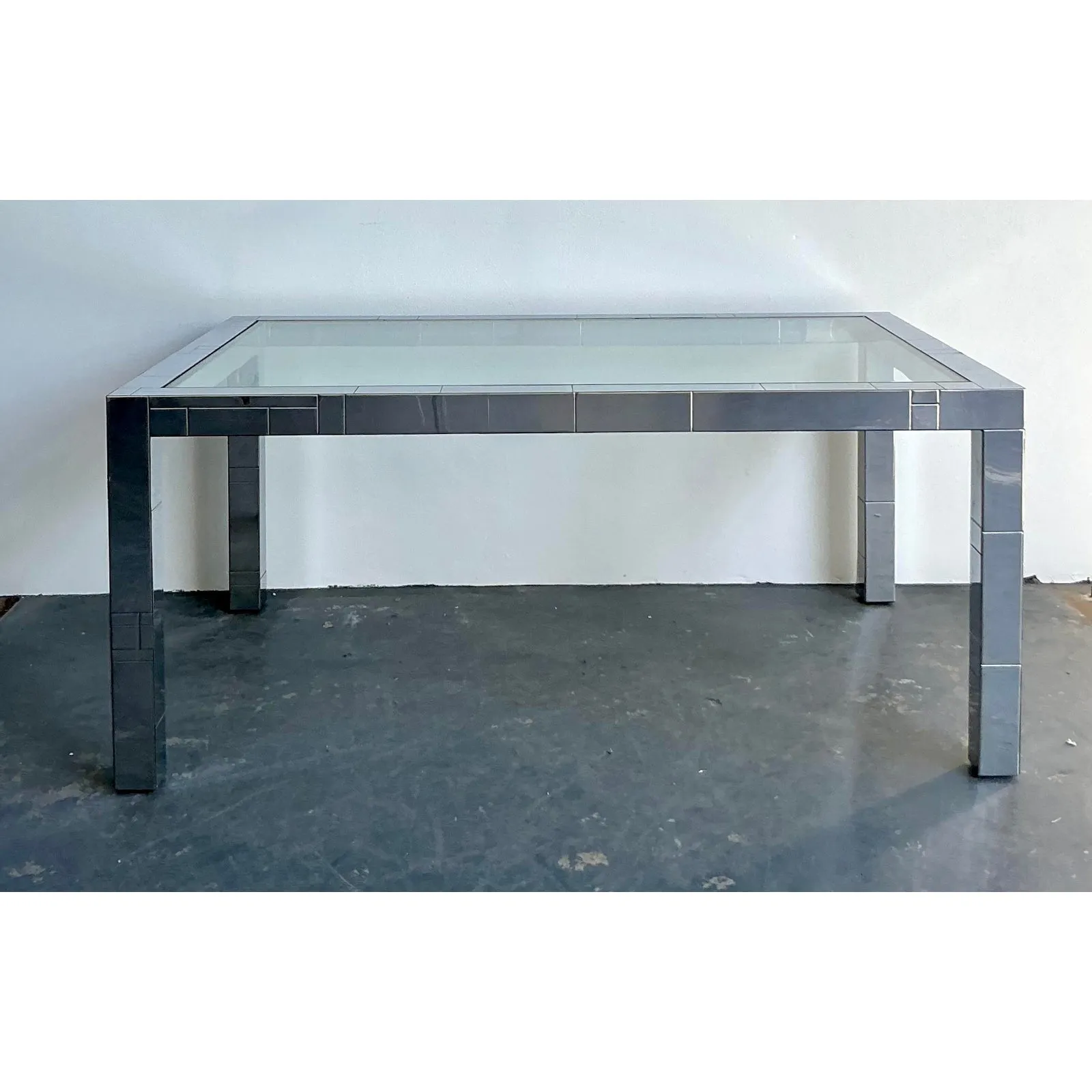 Vintage Boho Chrome Cityscape Dining Table After Paul Evans — additional photo 5