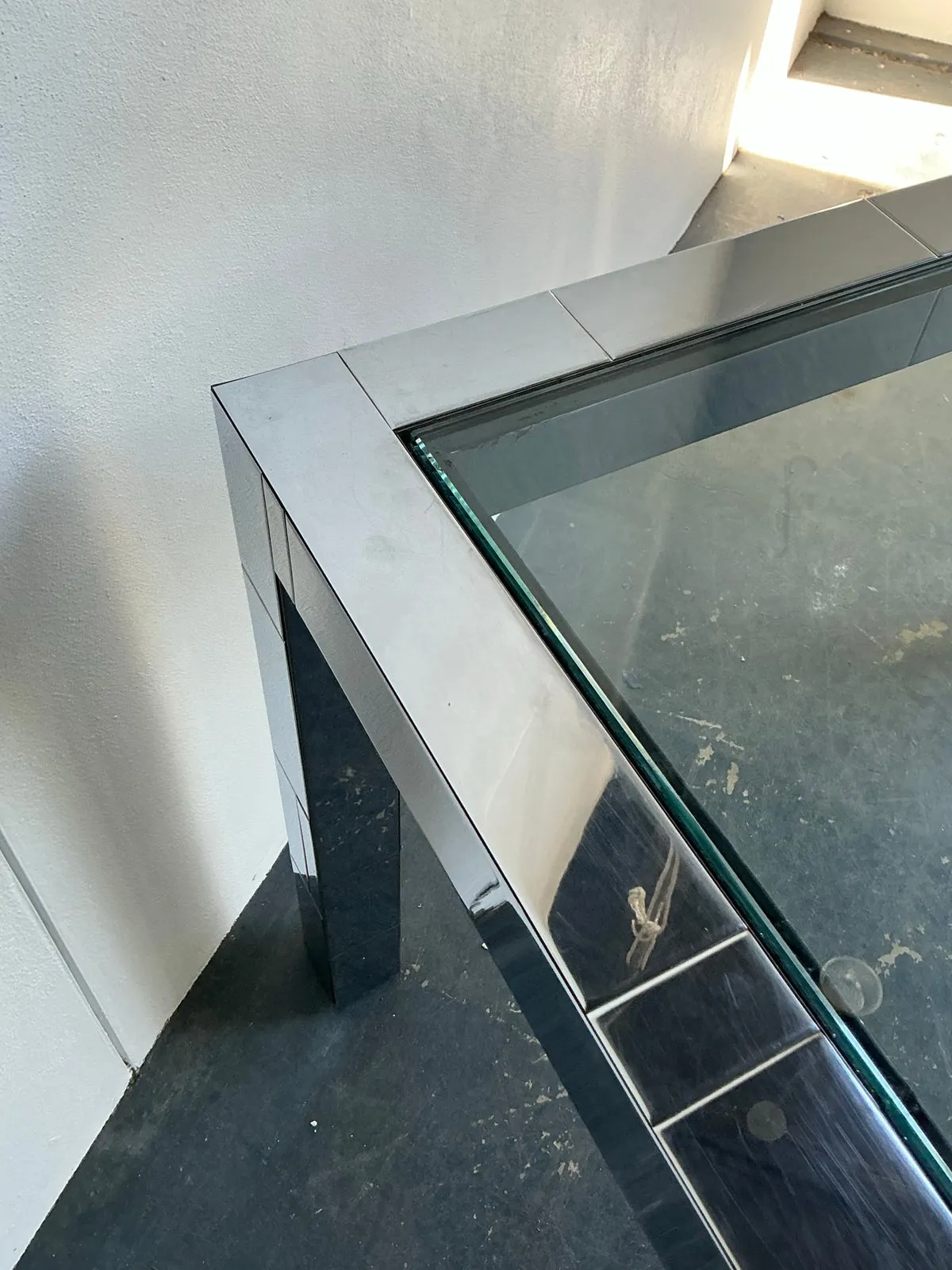 Vintage Boho Chrome Cityscape Dining Table After Paul Evans — additional photo 5