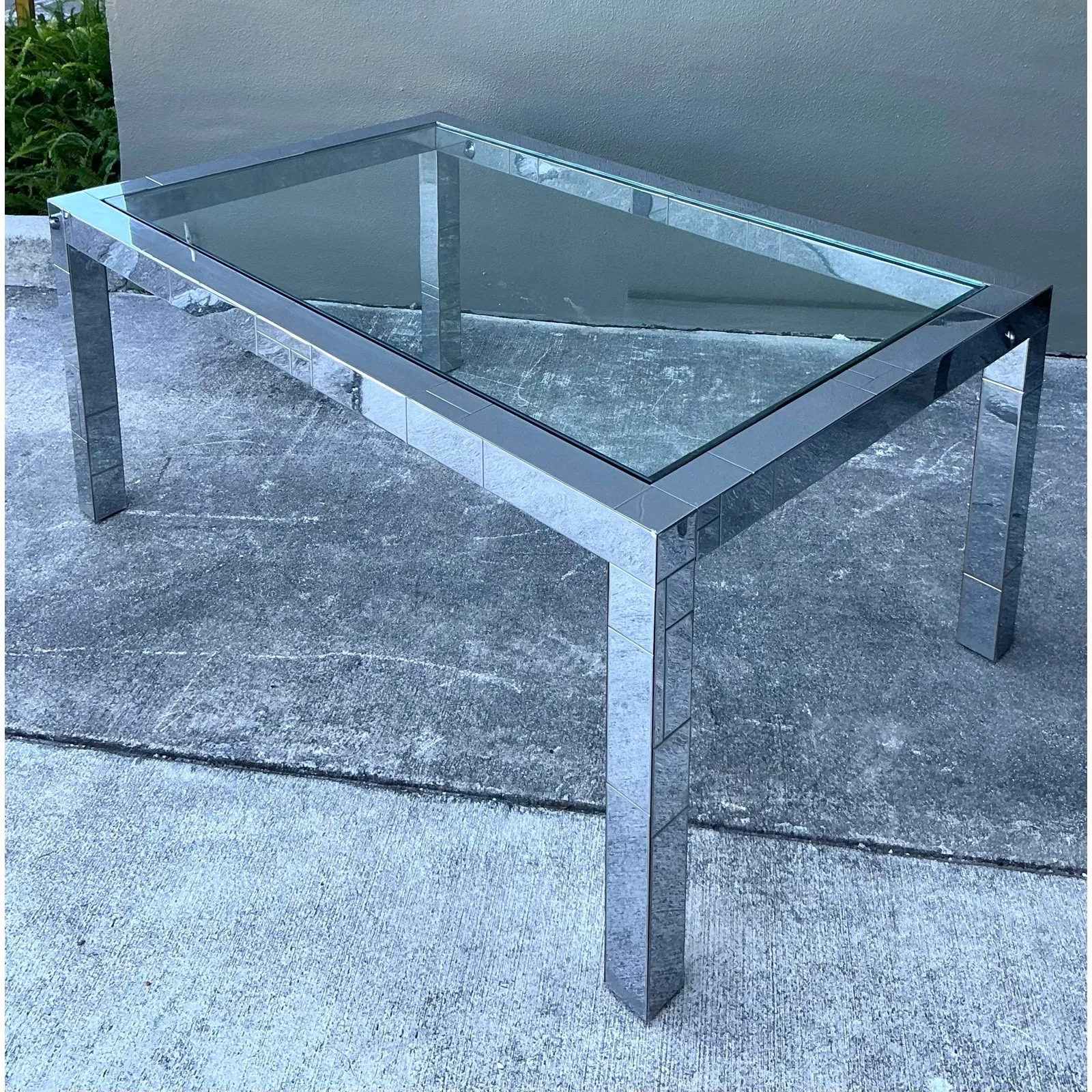 Vintage Boho Chrome Cityscape Dining Table After Paul Evans — additional photo 8