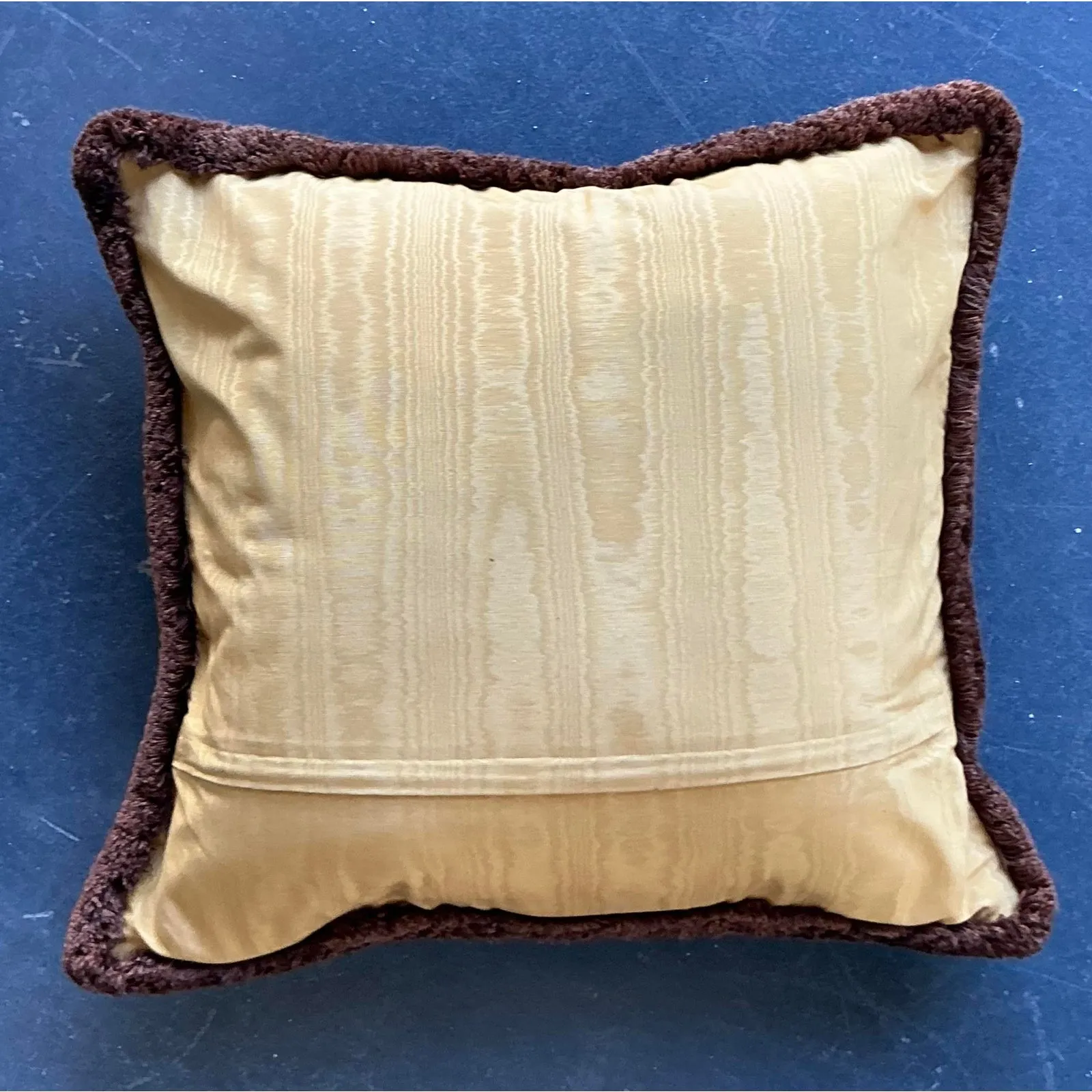 Vintage Regency Scalamandre “Le Tigre” Velvet Throw Pillow With Caterpillar Fringe — additional photo 8