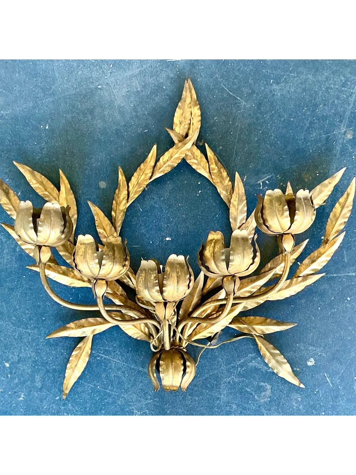 Vintage Regency Laurel Leaf Wall Sconce — additional photo 1