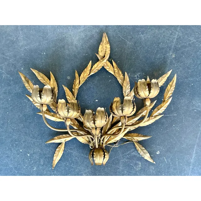 Vintage Regency Laurel Leaf Wall Sconce — additional photo 3