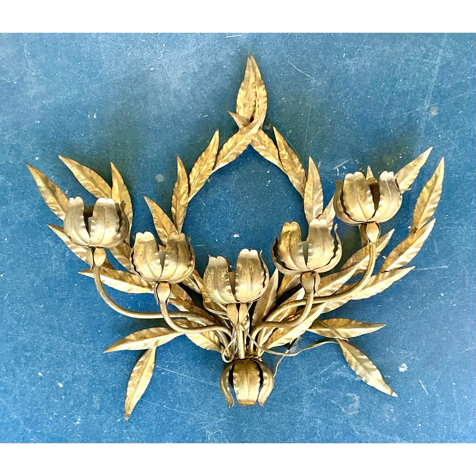 Vintage Regency Laurel Leaf Wall Sconce — additional photo 4