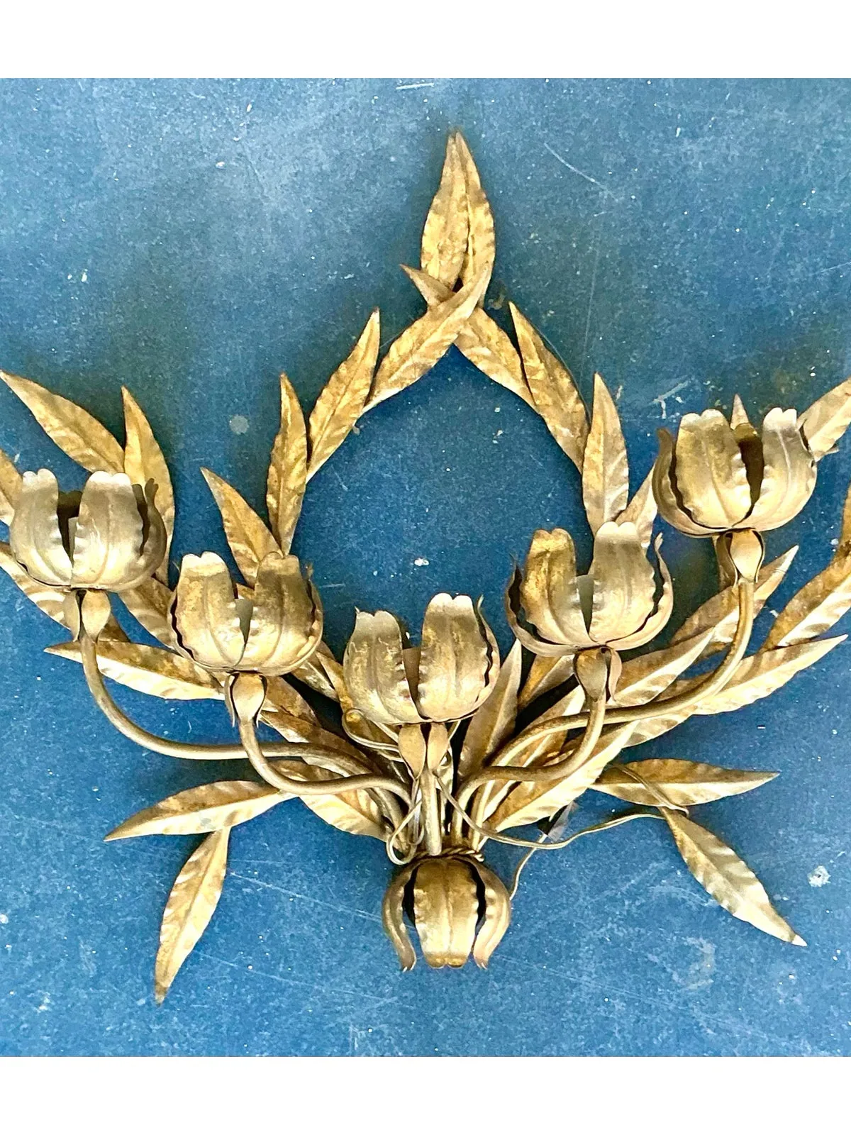 Vintage Regency Laurel Leaf Wall Sconce — additional photo 7