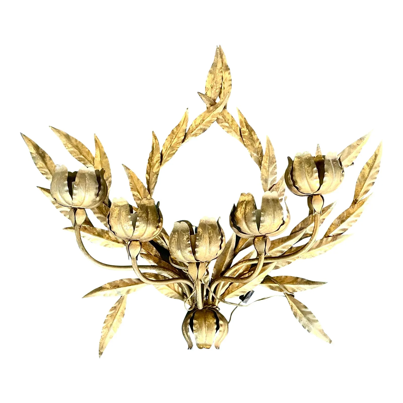 Vintage Regency Laurel Leaf Wall Sconce — additional photo 1