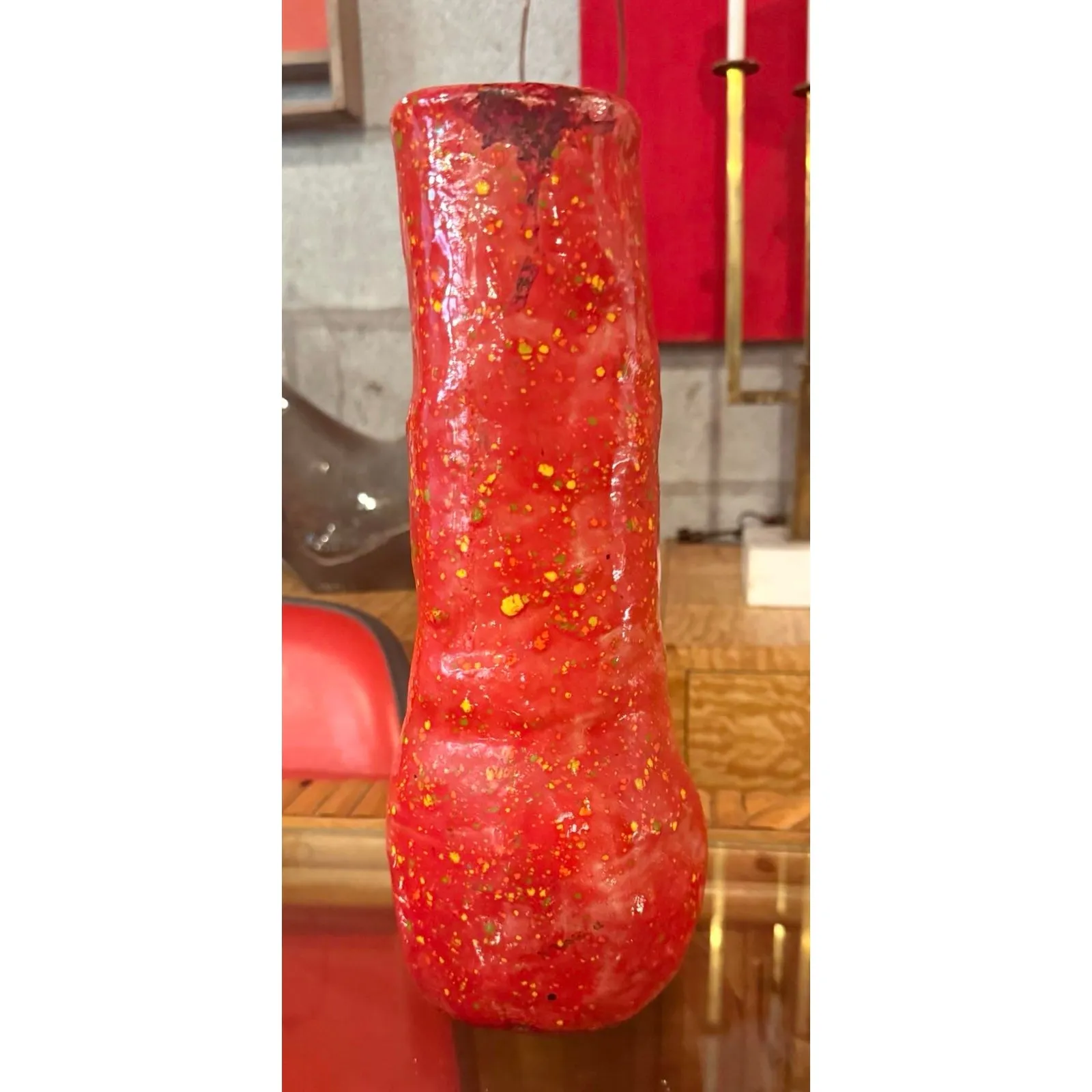 Vintage Boho Original Stacked Glazed Ceramic Totem Sculpture — additional photo 7