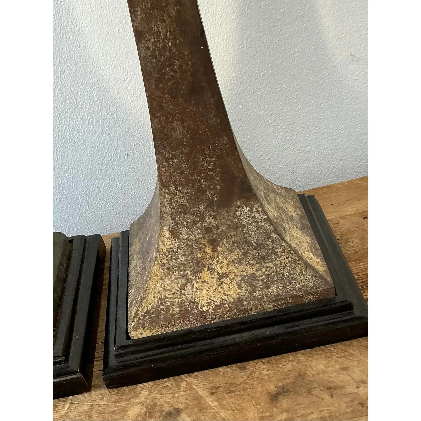 Vintage Boho Stewart Ross James Verdigris Bronze Lamps - A Pair — additional photo 7