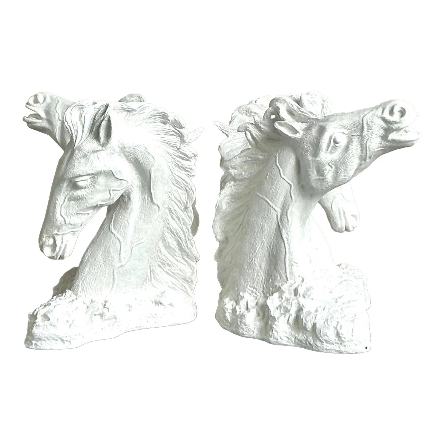 Vintage Boho Plaster Over Fiberglass Horse Dining Table Pedestals - A Pair