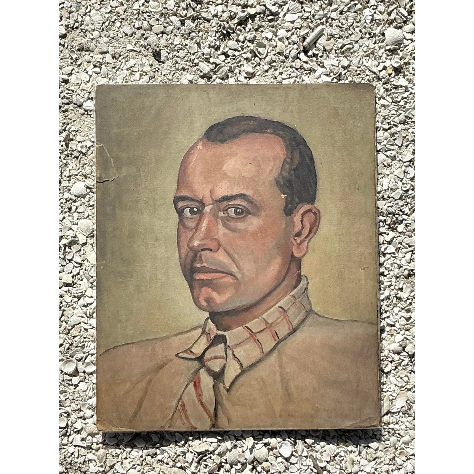 Vintage Boho Original Oil Portrait on Paper — additional photo 4