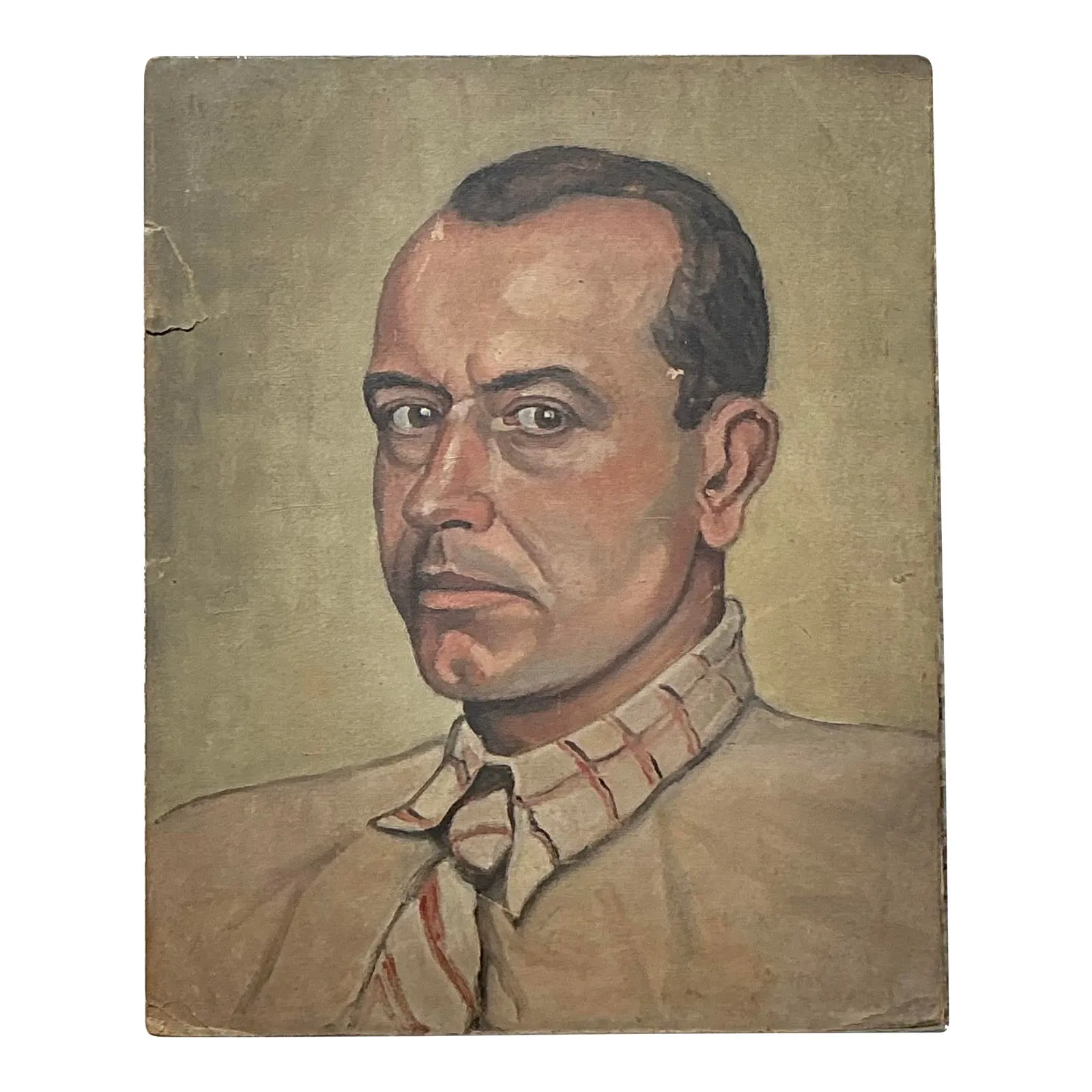 Vintage Boho Original Oil Portrait on Paper — additional photo 1
