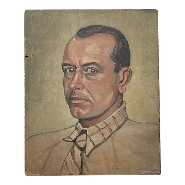 Vintage Boho Original Oil Portrait on Paper — additional photo 1