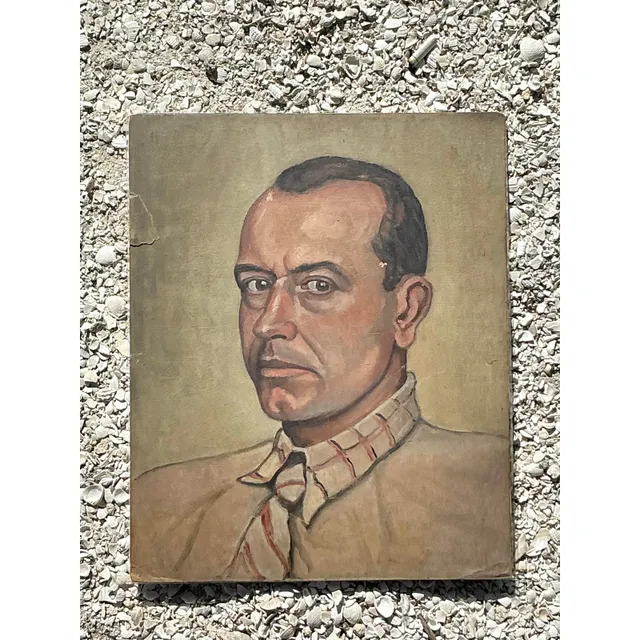 Vintage Boho Original Oil Portrait on Paper — additional photo 2